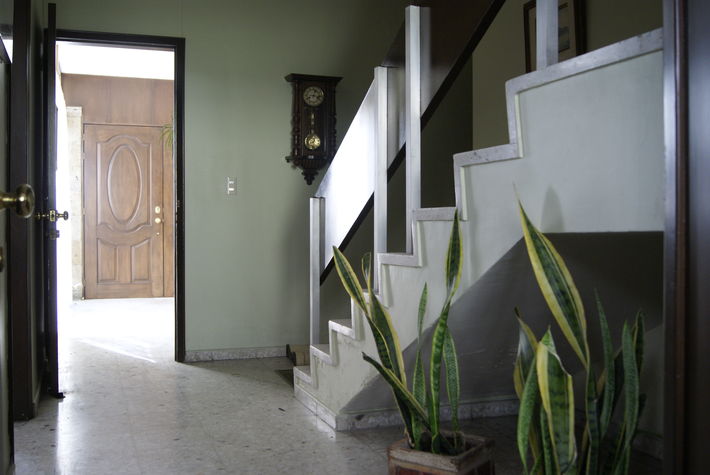Bedrooms are upstairs.