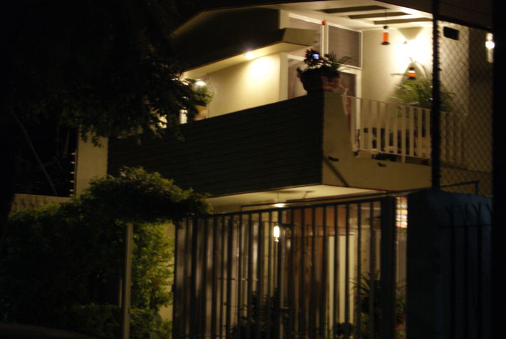 The large house at night