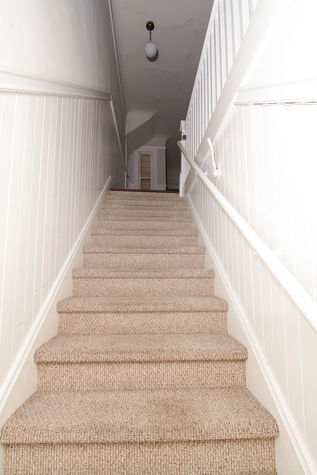 Carped entry way stairs