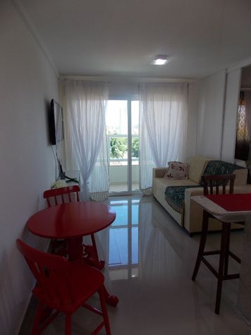 Vista da sala e varanda do Flat.