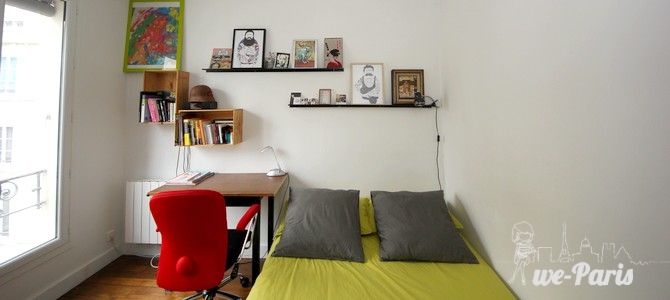 Paris Apartment Rental, Vacation in Paris
Relax after your long day in this comfortable and quiet bedroom, away from any street noise.