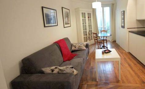 Paris Apartment Rental, Vacation in Paris
Sit down and relax after a long day of exploring Paris in this cozy Living Room / Kitchen. #ParisApartmentRentals