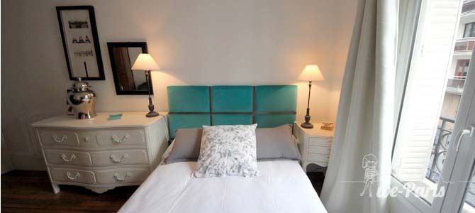 Paris Apartment Rental, Vacation in Paris
Dream away your nights in Paris in this charming bedroom, with a view on the quiet rue Saint Maur. #ParisApartmentRentals