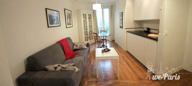 Paris Apartment Rental, Vacation in Paris
Sit down and relax after a long day of exploring Paris in this cozy Living Room / Kitchen. #ParisApartmentRentals