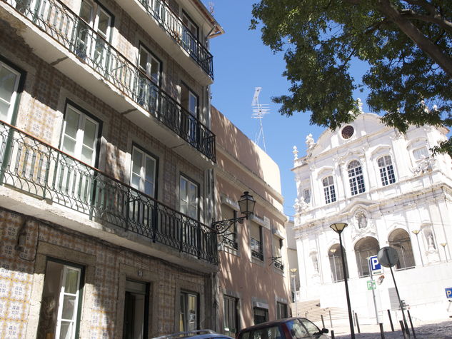 View of the building and the square
