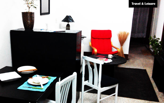 Living room with dining area