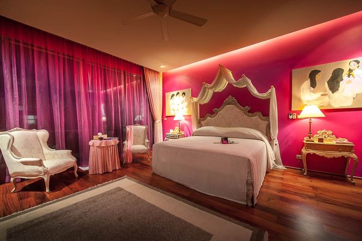 Purple French romantic bedroom