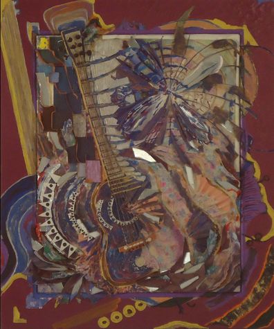 The Blue Guitar 15 in by 18 in by 1.50 in 2012 by Sven