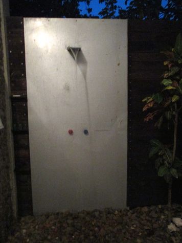 The private outside shower. Like a warm waterfall!