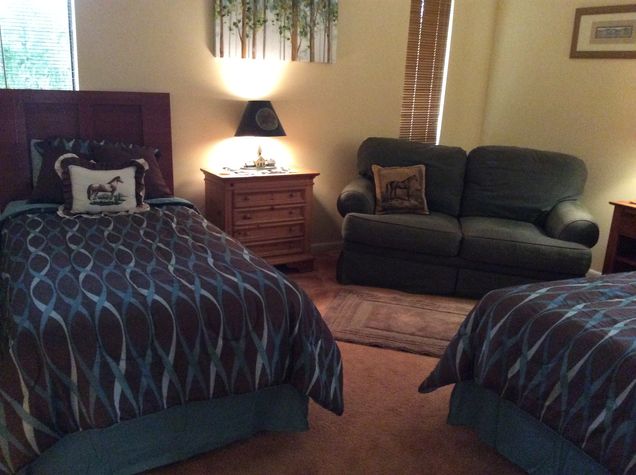 Comfy Love-seat for a good book or relaxing after a busy day!
