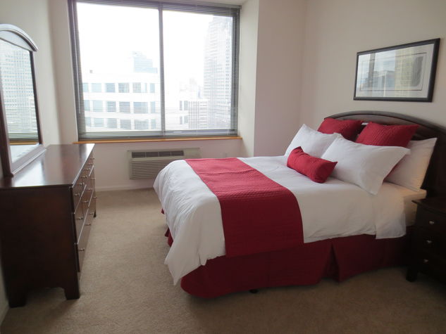 Spacious second bedroom with queen size bed and large closet