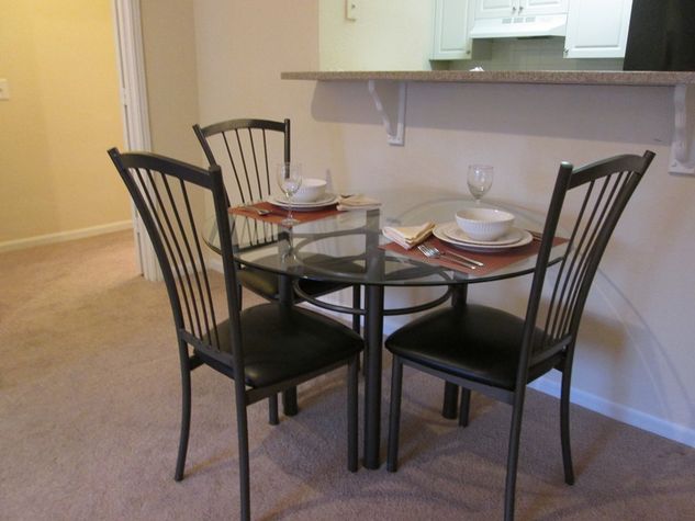 Dining area with seating for four where you can dine in comfort