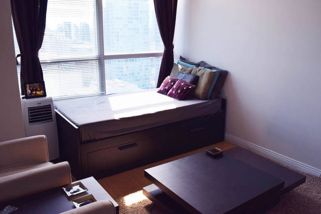 Pull out bed in the living room
