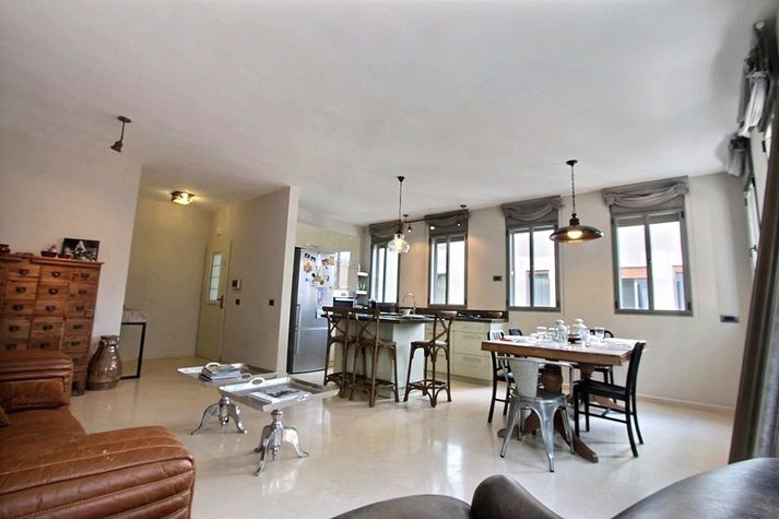 living room with open kitchen