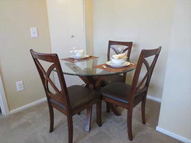 Dining area with seating for four where you can dine in comfort