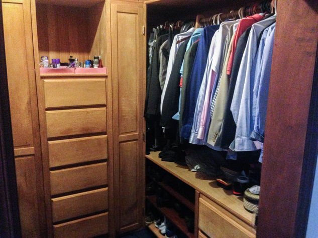 Cider wood walk in closet