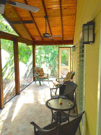 The deck spans the entire width of the house. A perfect spot to relax with a morning coffee, a book or a tall cold drink