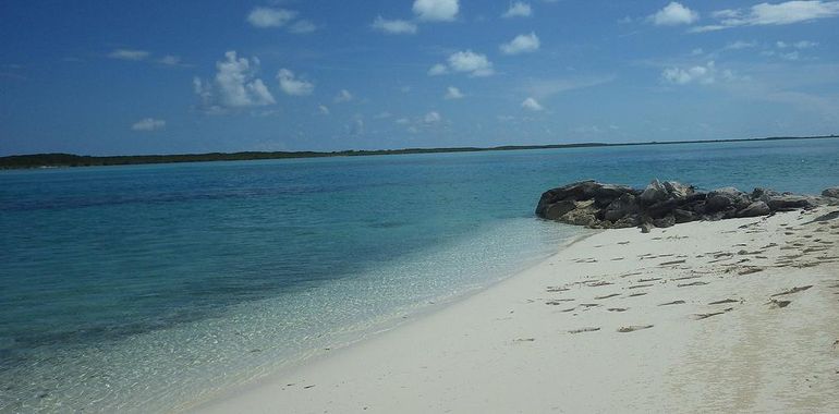 This tiny but convenient beach is only 200 steps away