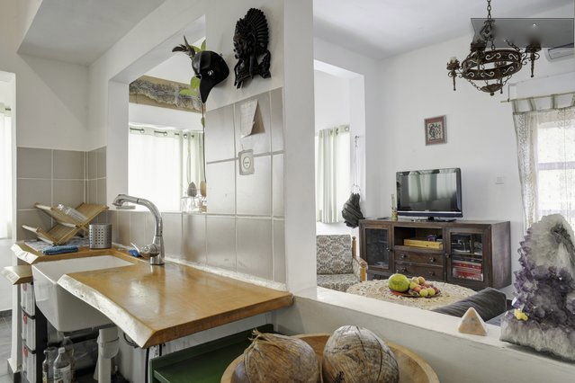 View from the kitchen to the living room