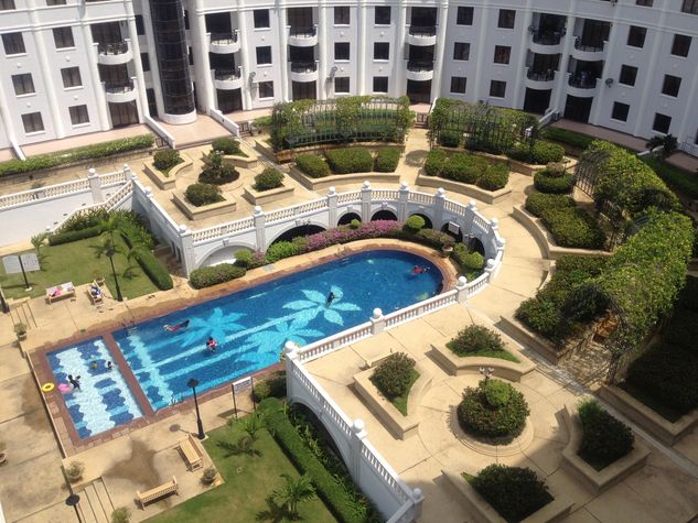 Balcony view of the swimming pool