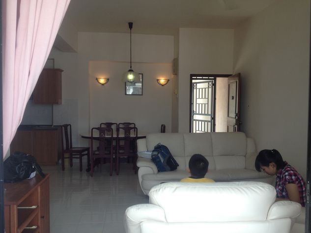 Leather sofa, Lcd TV, Dvd player and Dining furniture