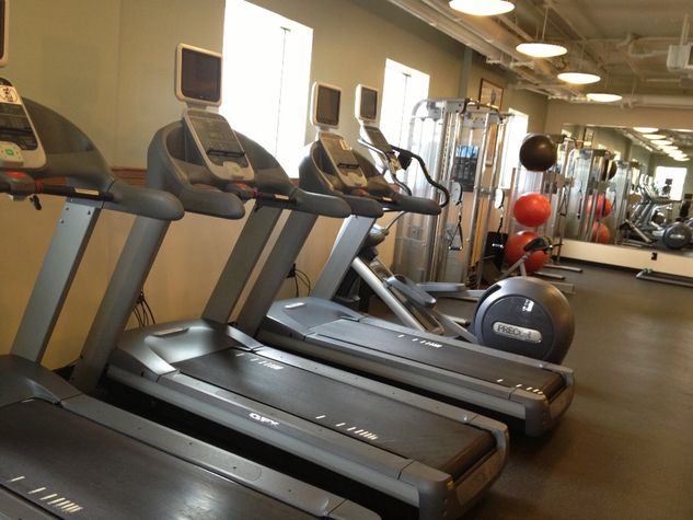 Fitness center with cardio and weight machines