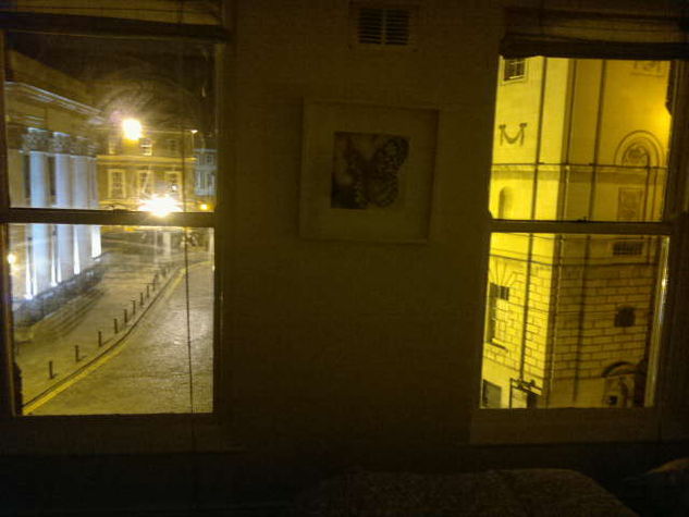 It has two sash windows facing south...