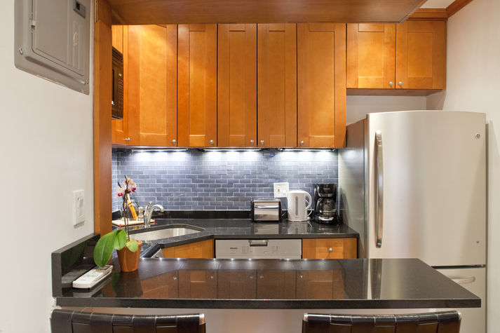 Kitchen with granite counters