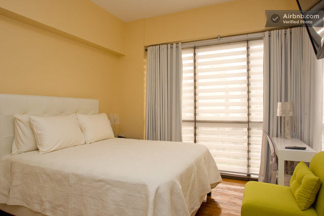 Queen size bed with heavenly mattress and white leather bed frame 