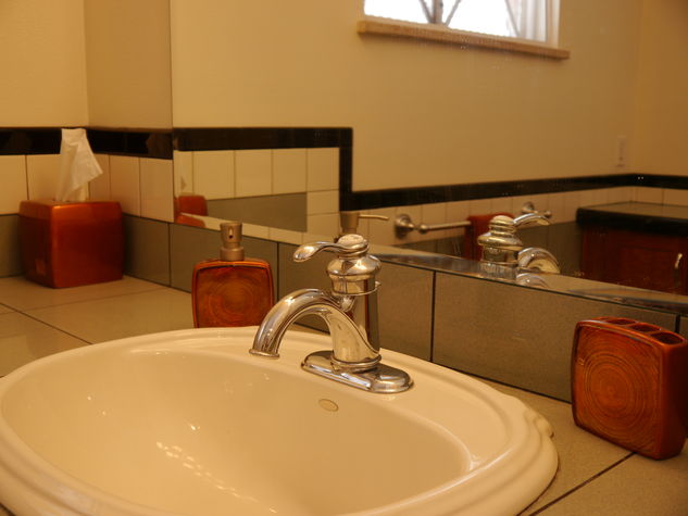 Large vanity for your morning routine.