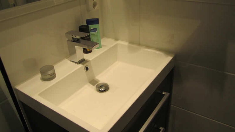 Modern sink in the bathroom