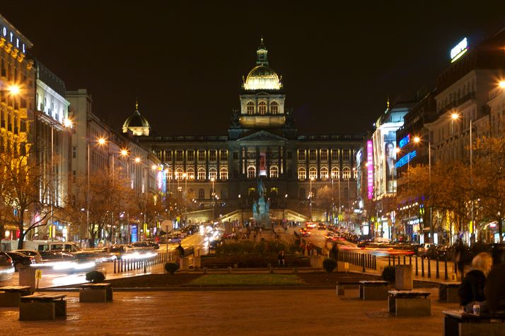 The National Museum and Wenceslas Square, 350m far from the apartment or 1 Tram stop (50m far from the apartment) with Number 11 or 13