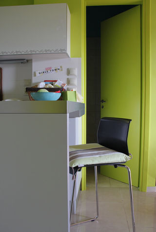 kitchen viewed from the bedroom