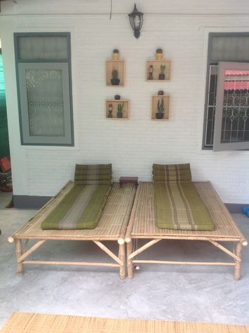 Bamboo sunbeds