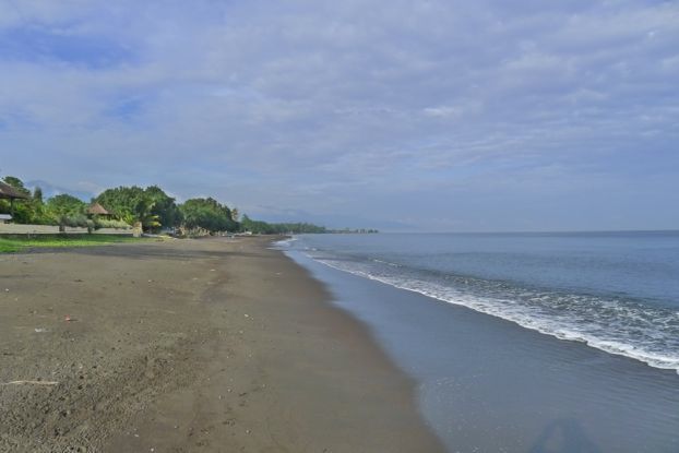 View West from the Beach in front of Bali Sea Villas