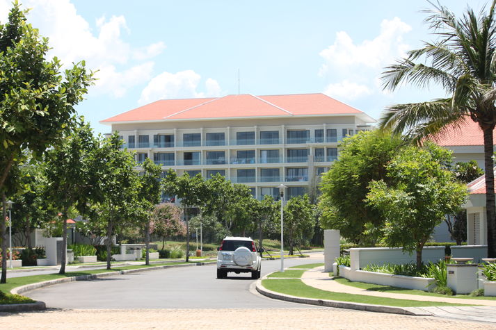 View of the apartment building. Taxis can take you anywhere around Danang or Hoi An.