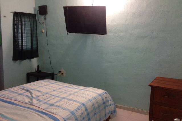 Flat TV screen in the bedroom