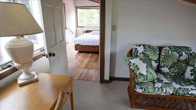 Upstairs of Villa Unit. TV room separates upstairs loft with full