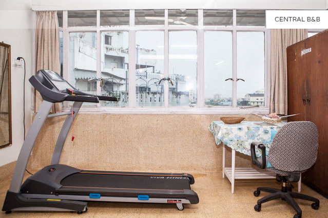 Motorised treadmill with incline option in the sun room