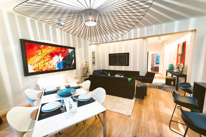 Living Area with Fully-Equipped Kitchen
