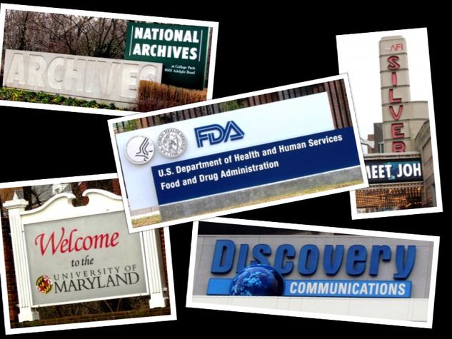 FDA - less than a mi.; Archives II - 3 mi.; AFI Silver (Radiology Conf.) - 4 mi.; UMD College Park - 5 mi.; Discovery HQ - 4 mi.
