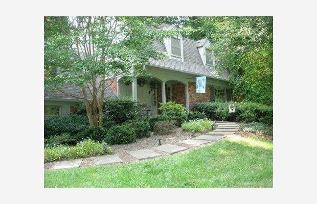 beautifully landscaped entryway