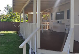 Hangout and relax in this large lanai as the waves serenade you. The beach is just a stone away.