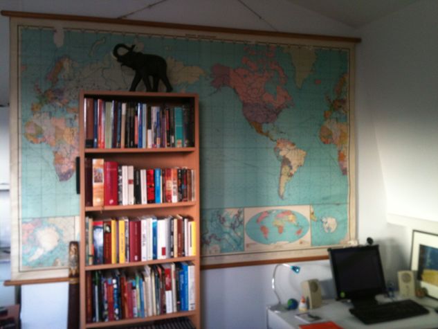 World map in the living room