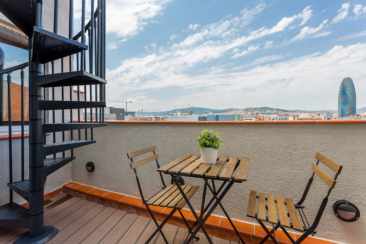 Balcony with coffee table