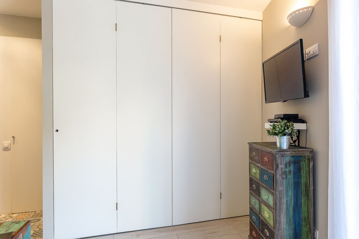 Living Room can be fully closed with sliding doors