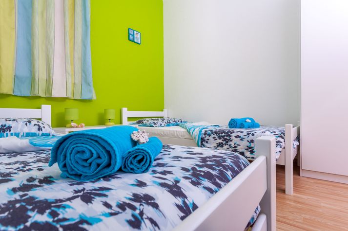Lime green bedroom