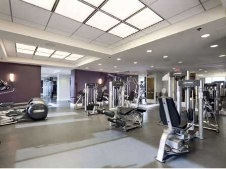 Large fitness center with cardio and weight machines