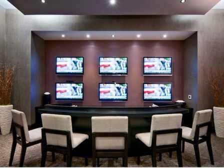 Many flat screen TVs in the community room