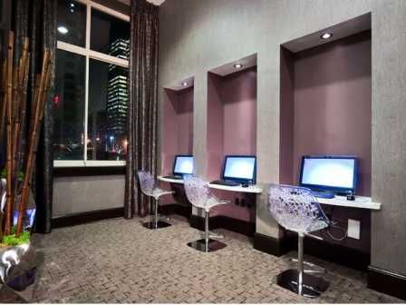 Computers are available in the community room for your personal or business needs